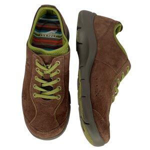 Dansko Elise Brown Suede Green Comfort Lace Up Low Top Women’s Sneaker Sz 37
